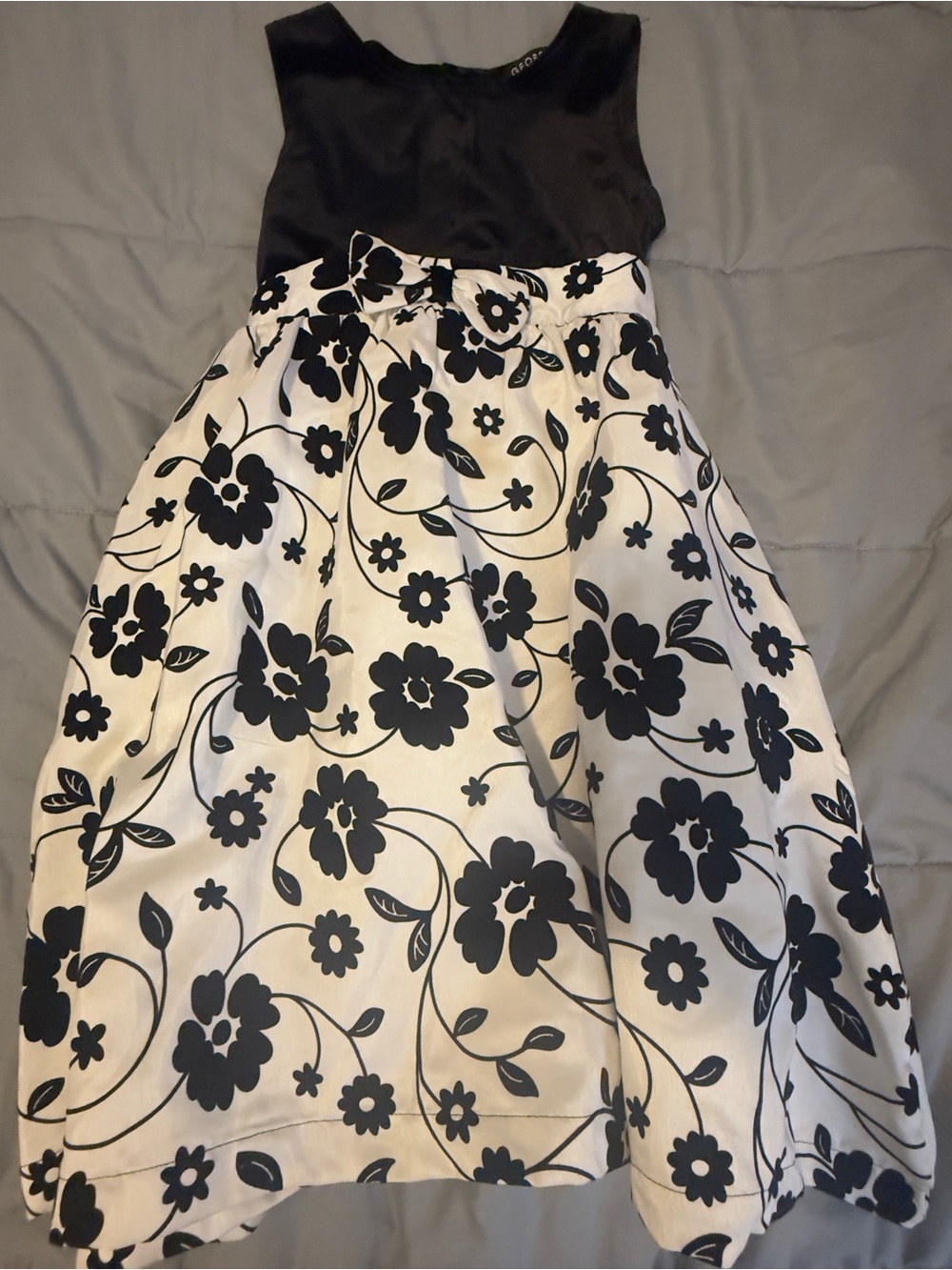 George Black and White Floral A-Line Skirt